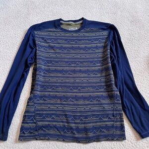 Smartwool Men's Classic Thermal Merino 250 Base Layer Crew XL Blue Pattern